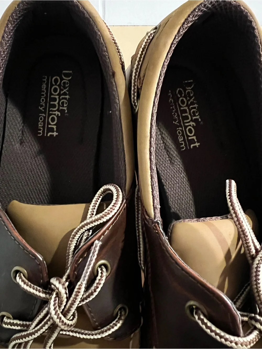 Dexter Men's Brown and Tan Boat Shoes with White Sole